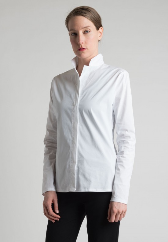Lareida Long Sleeve Open Collar Shirt in White | Santa Fe Dry Goods ...