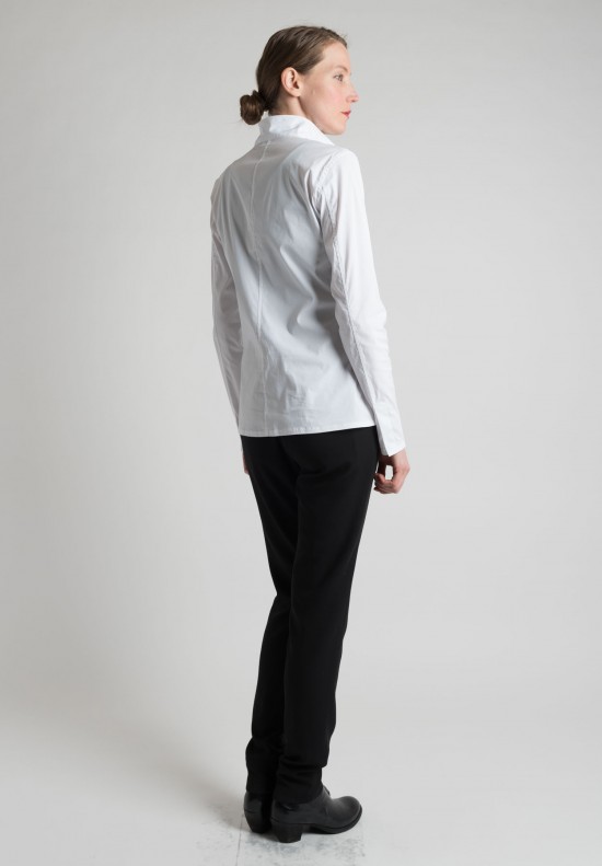 Lareida Long Sleeve Open Collar Shirt in White