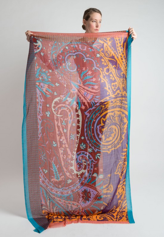 Etro Cashmere Paisley Long Scarf in Red | Santa Fe Dry Goods . Workshop ...