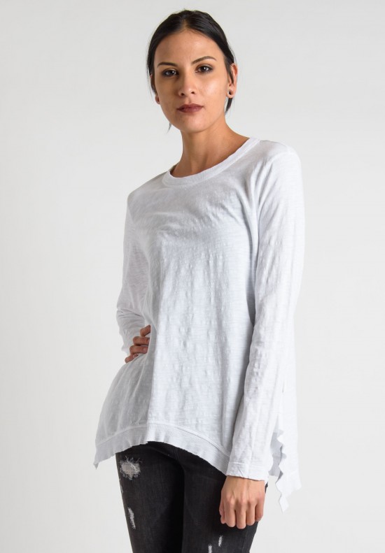 Wilt Long Sleeve Crew Neck Top in White