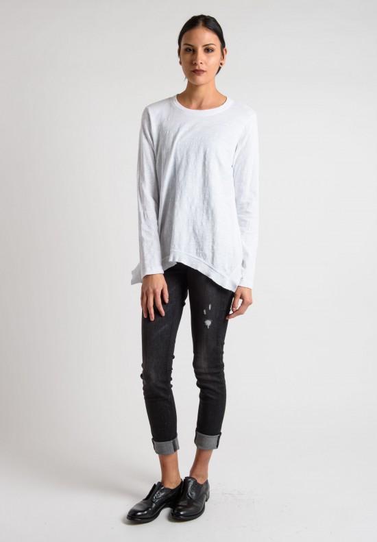 Wilt Long Sleeve Crew Neck Top in White