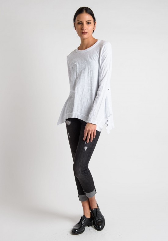 Wilt Long Sleeve Crew Neck Top in White