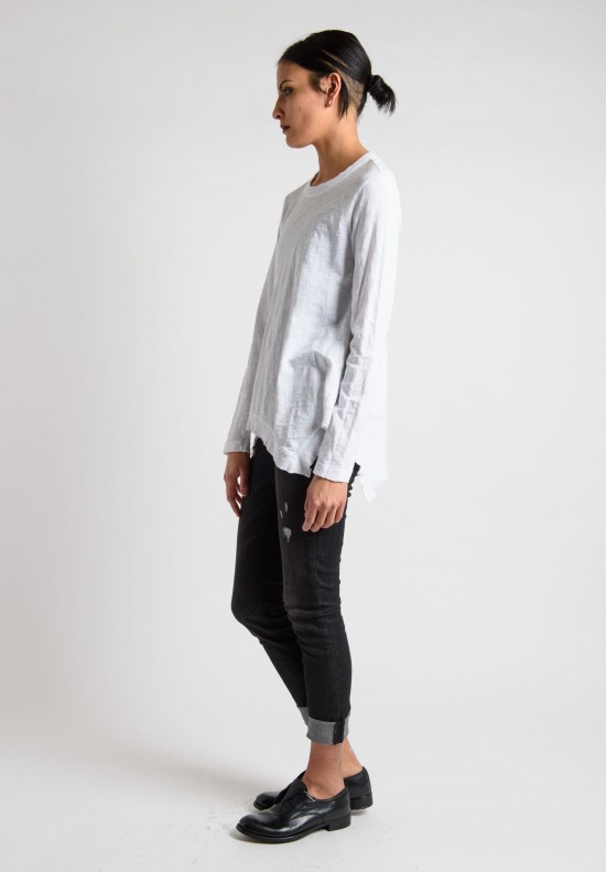 Wilt Long Sleeve Crew Neck Top in White