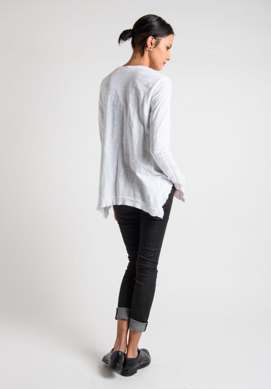 Wilt Long Sleeve Crew Neck Top in White