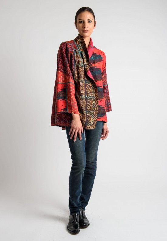 Mieko Mintz Reversible Silk Flare Jacket in Red/Blue | Santa Fe Dry ...
