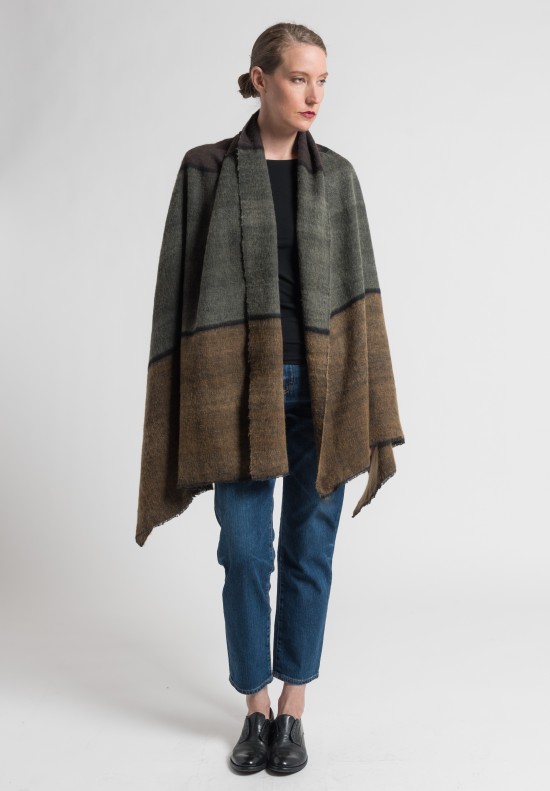 Denis Colomb Dolpo Ndebele Shawl in Olive/Brown | Santa Fe Dry Goods ...