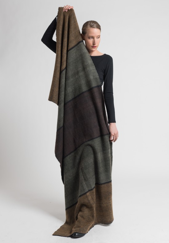 	Denis Colomb Dolpo Ndebele Shawl in Olive/Brown