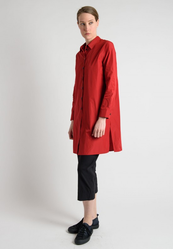 Peter O. Mahler Long Button-Down Shirt in Red | Santa Fe Dry Goods ...