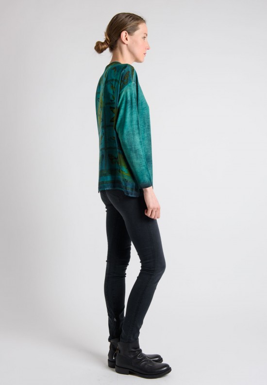 Avant Toi Cashmere Sweater with Silk Back in Emerald	