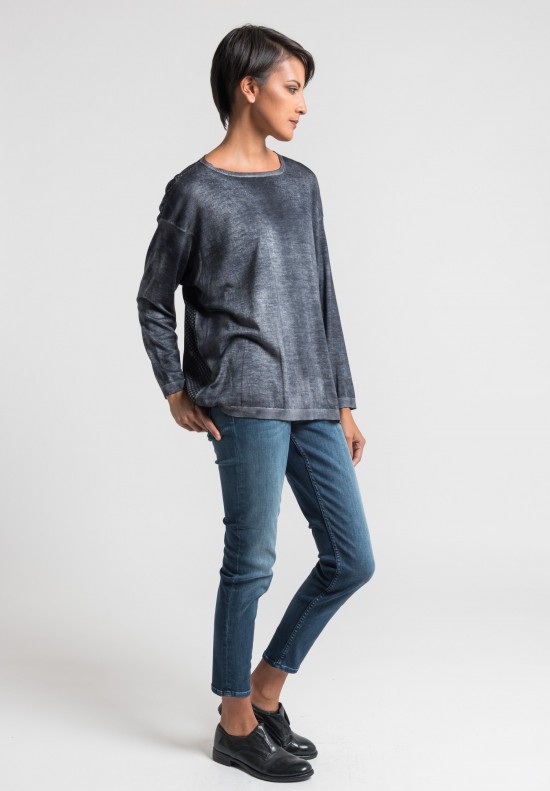 Avant Toi Cashmere Sweater with Silk Back in Dark Grey | Santa Fe Dry ...
