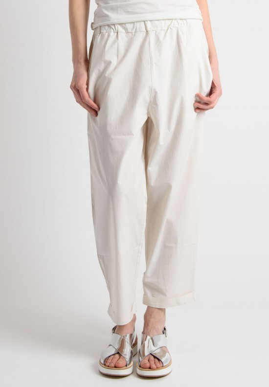 Labo.Art Cotton Pull-On Pants in Cream	