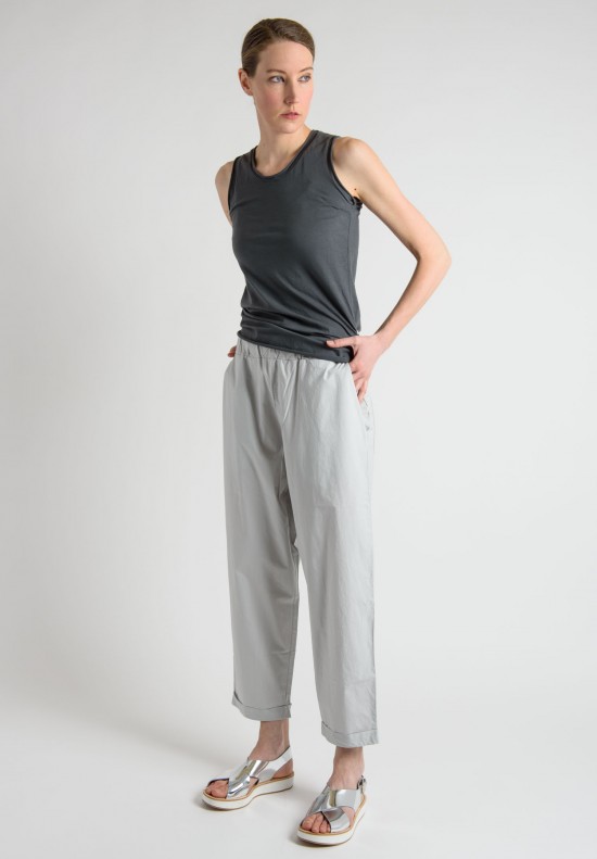 Labo.Art Cotton Pull-On Pants in Light Grey	