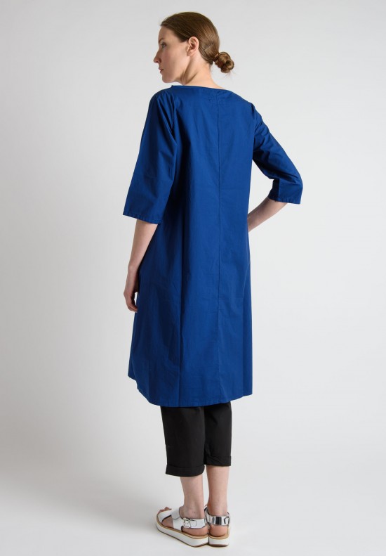 Labo.Art Cotton 3/4 Sleeve Dress in Blue	