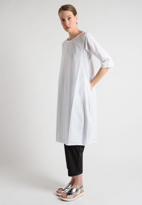 Labo.Art Cotton 3/4 Sleeve Dress in White	