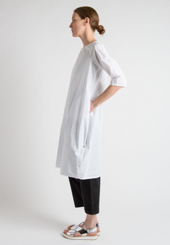 Labo.Art Cotton 3/4 Sleeve Dress in White	