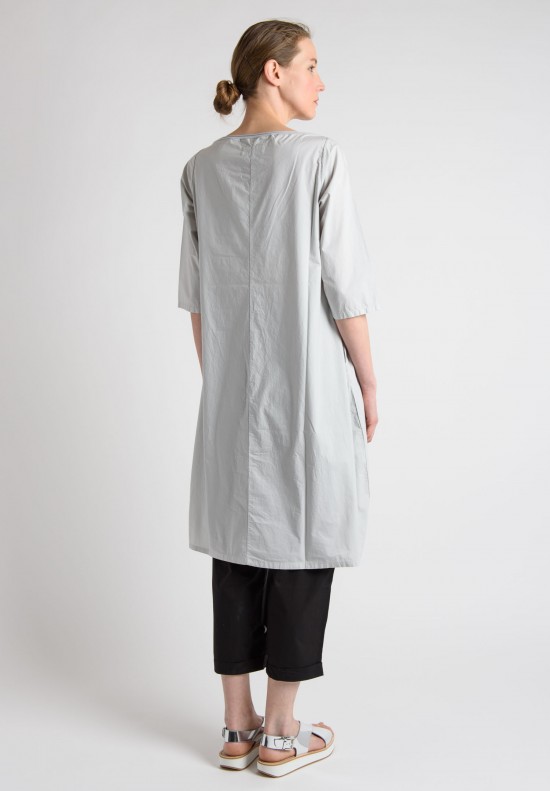 Labo.Art Cotton 3/4 Sleeve Dress in Light Grey	