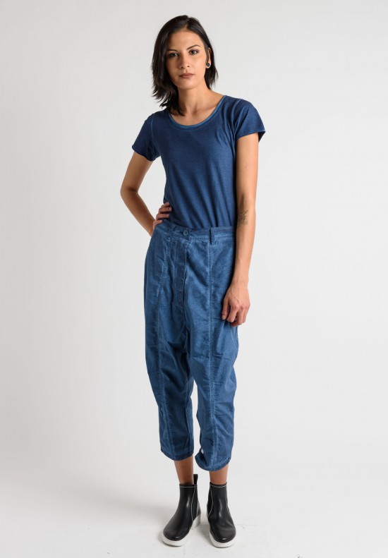 Rundholz Black Label Drop Crouch Cropped Pants in Blueberry	