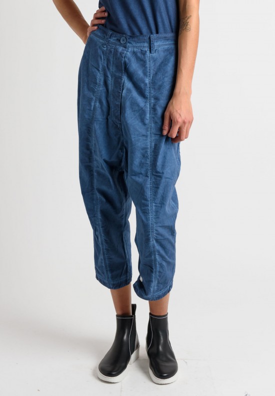 Rundholz Black Label Drop Crouch Cropped Pants in Blueberry	