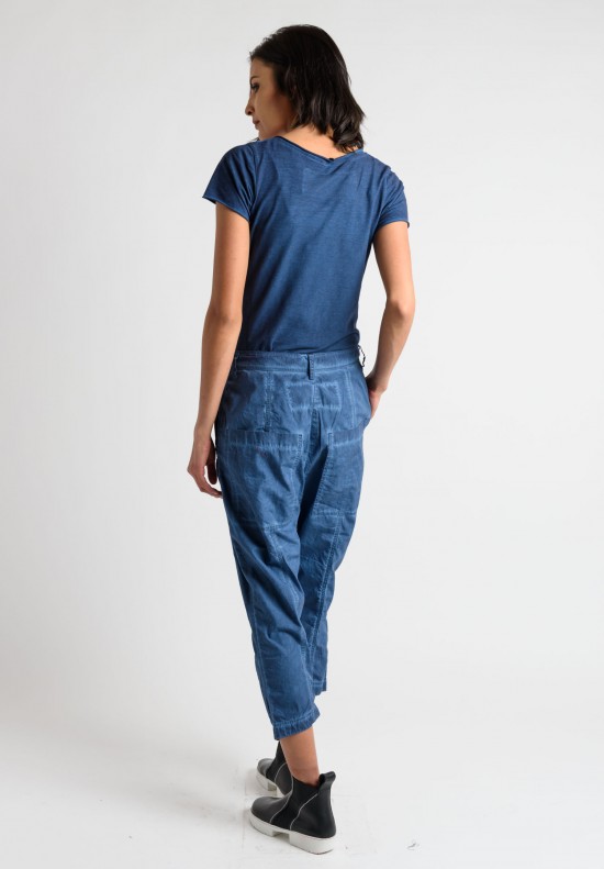 Rundholz Black Label Drop Crouch Cropped Pants in Blueberry	