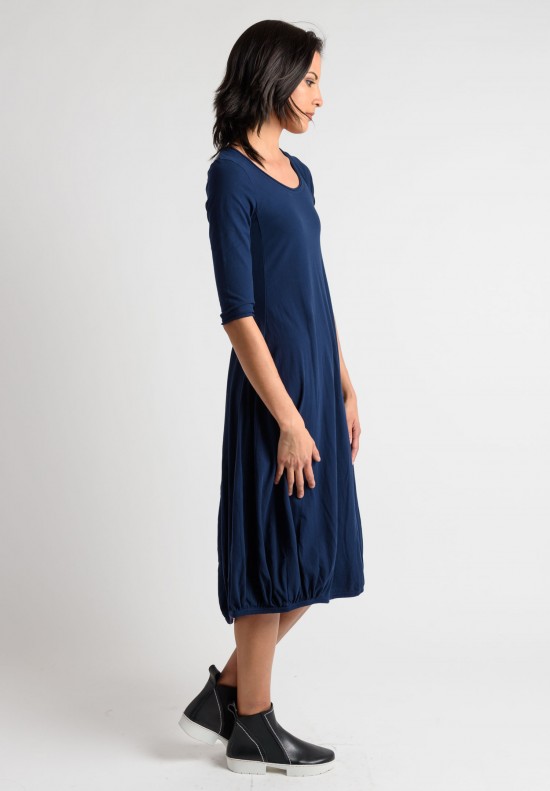 Rundholz Black Label 3/4 Sleeve Tulip Dress in Blueberry	