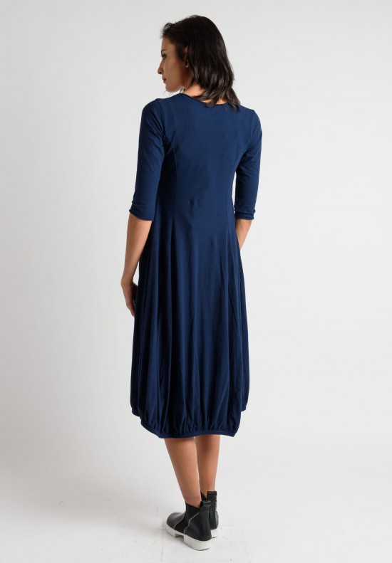 Rundholz Black Label 3/4 Sleeve Tulip Dress in Blueberry	