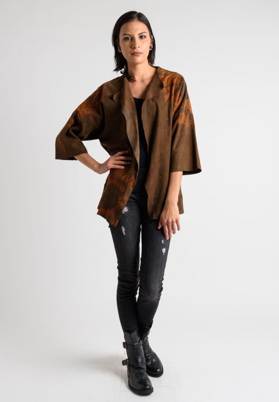 Moo-Young Handmade Suede Jacket in Rust