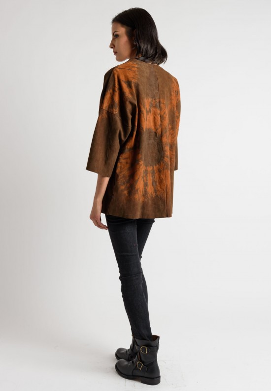 Moo-Young Handmade Suede Jacket in Rust