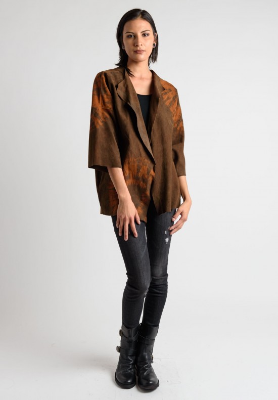 Moo-Young Handmade Suede Jacket in Rust