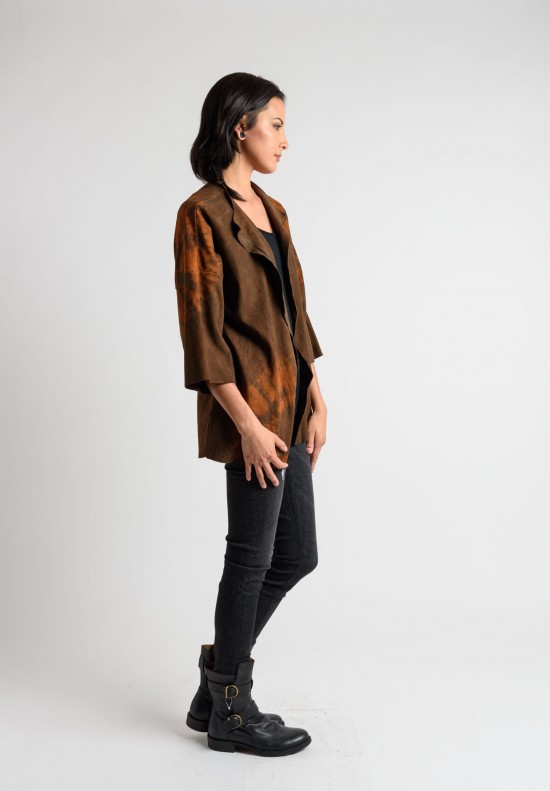 Moo-Young Handmade Suede Jacket in Rust