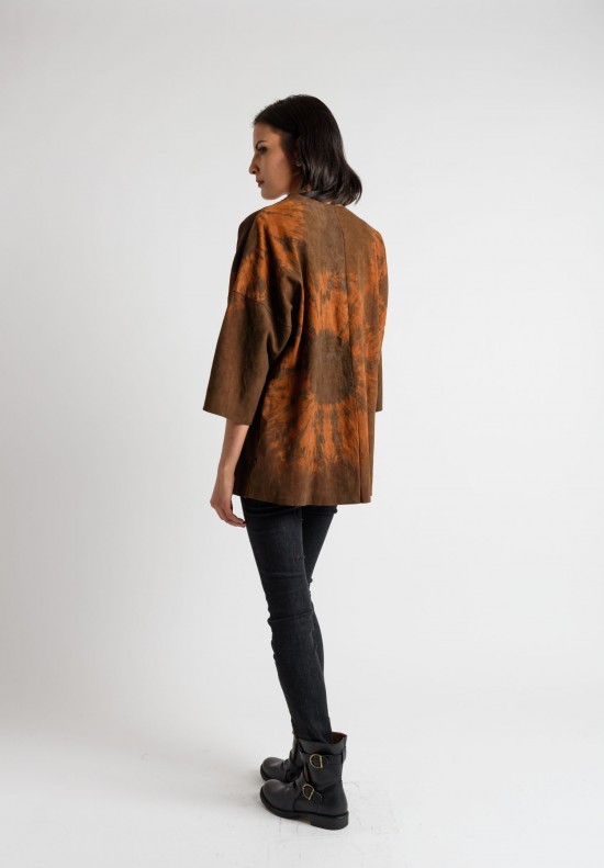 Moo-Young Handmade Suede Jacket in Rust