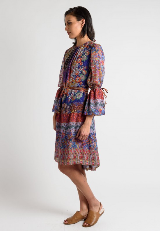 Etro Runway Silk Floral Dress in Red/Purple | Santa Fe Dry Goods ...