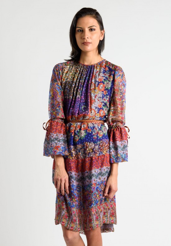 Etro Runway Silk Floral Dress in Red/Purple | Santa Fe Dry Goods ...