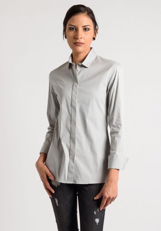 Lareida Long Sleeve Placket Shirt in Grey	