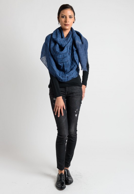 Blue Linen Scarf | MagicLinen