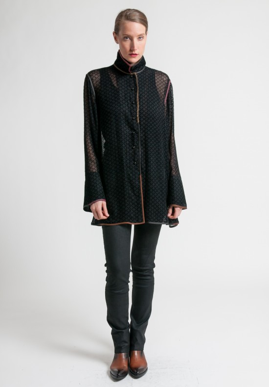 Sophie Hong Sheer Velvet Textured Top in Black | Santa Fe Dry Goods ...