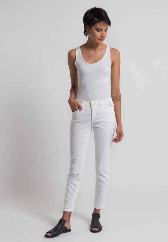 Closed Cropped Narrow Jeans in White	