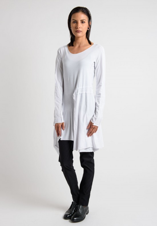 Rundholz Cotton Long Sleeve Mid-Length Top in White | Santa Fe Dry ...