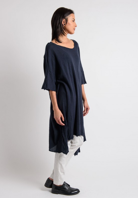 Rundholz Cashmere Short Sleeve Dress in Dark Navy | Santa Fe Dry Goods ...