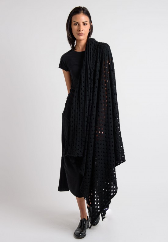 Rundholz Cashmere Perforated Scarf in Black | Santa Fe Dry Goods ...