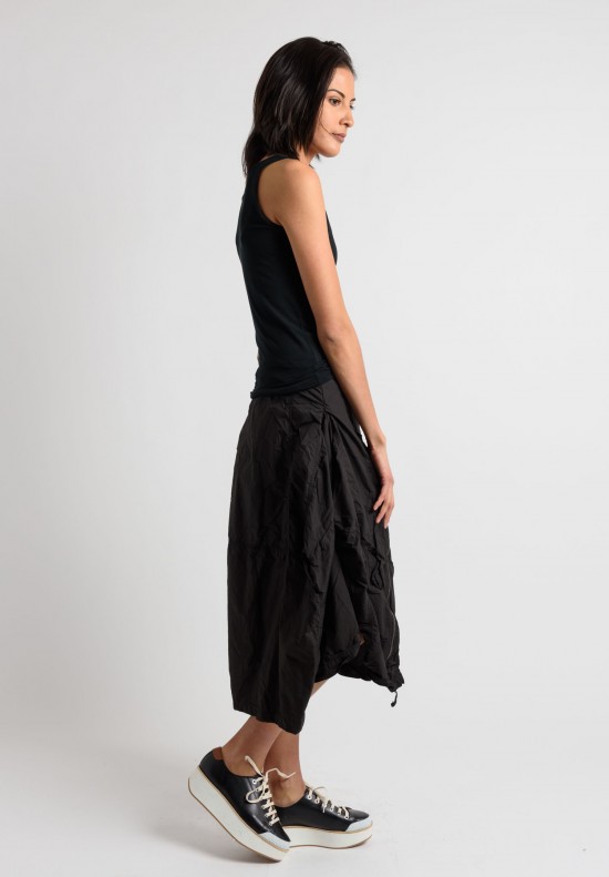 Rundholz Dip Cotton Pocket Tulip Skirt in Black