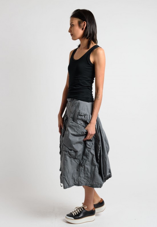 Rundholz Dip Cotton Pocket Tulip Skirt in Grey