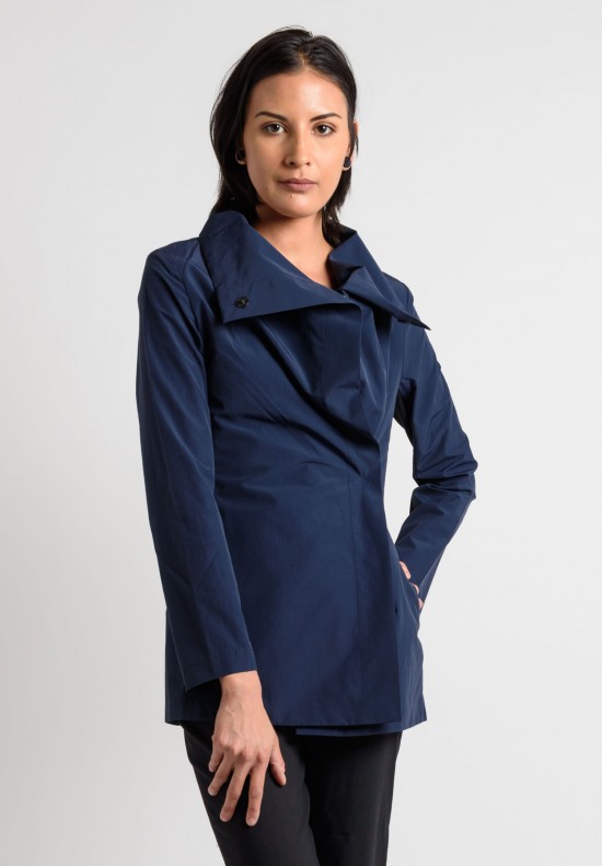 Peter O. Mahler Cowl Neck Jacket in Navy
