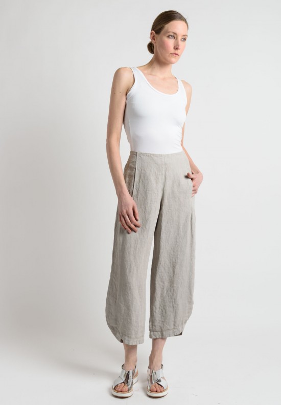 Oska Linen Wide Rounded Pants in Beige | Santa Fe Dry Goods . Workshop ...