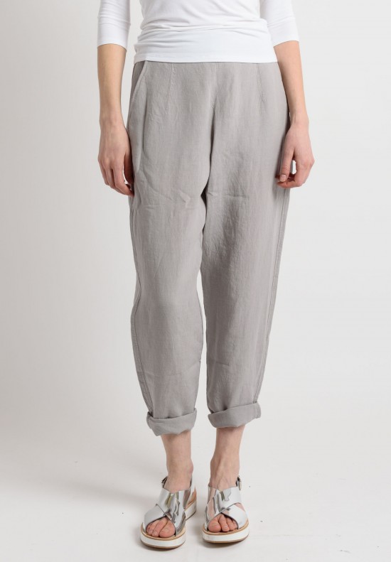 Oska Linen Tapered Pants in Grey