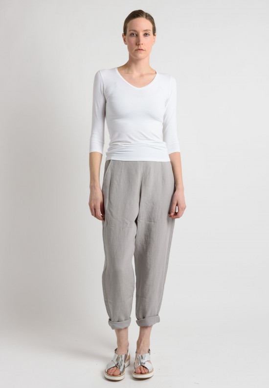 Oska Linen Tapered Pants in Grey