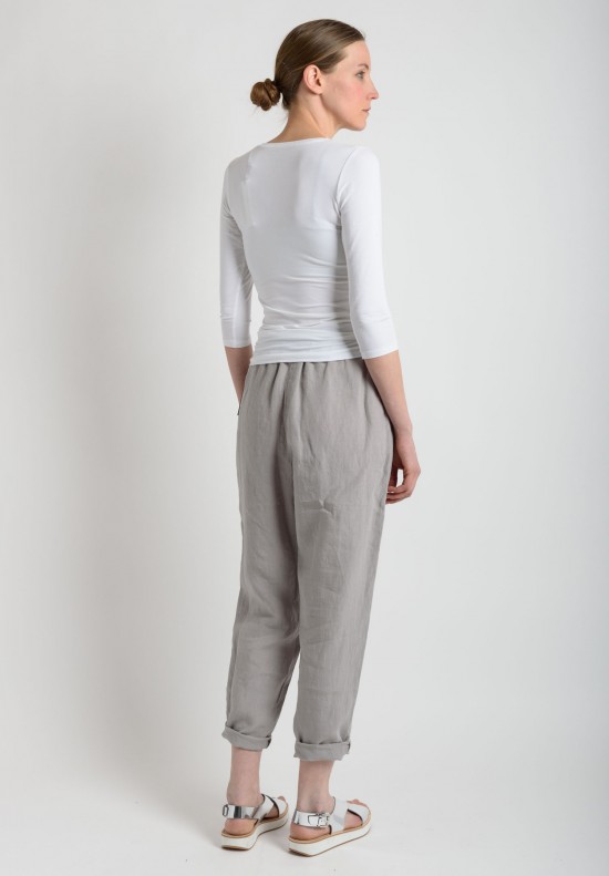 Oska Linen Tapered Pants in Grey