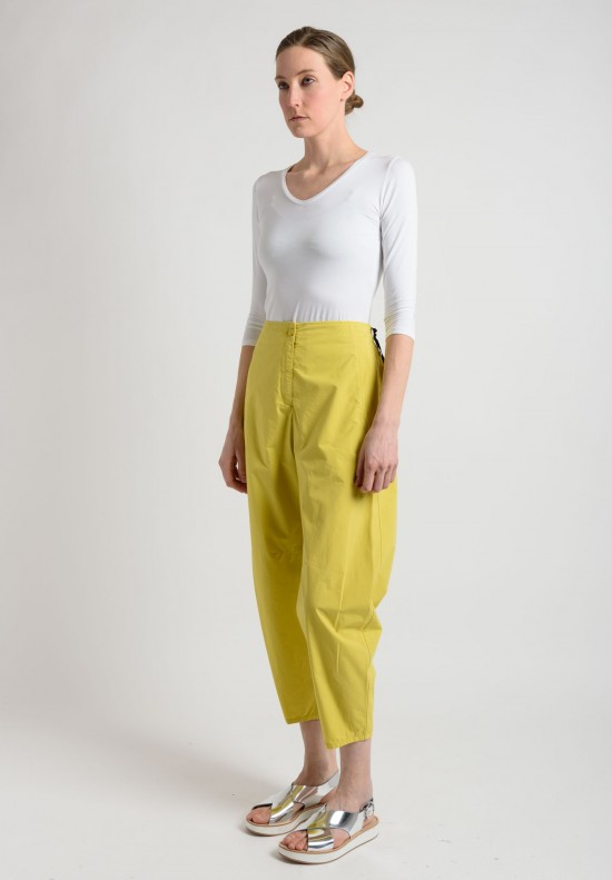 Oska Cotton Wide Ankle Pants in Yellow	