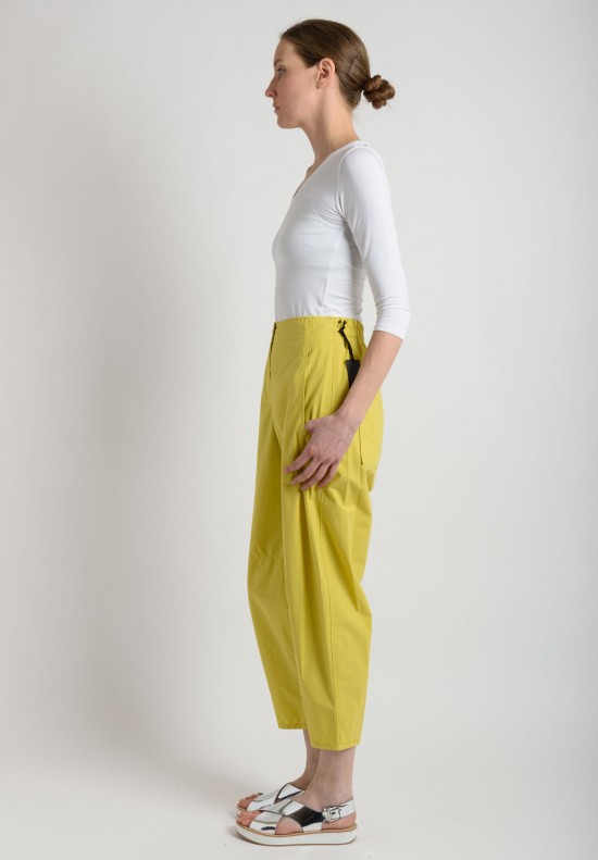 Oska Cotton Wide Ankle Pants in Yellow	
