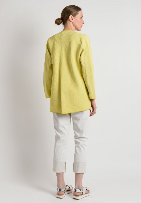 Oska Linen Asymmetrical Jacket in Yellow | Santa Fe Dry Goods