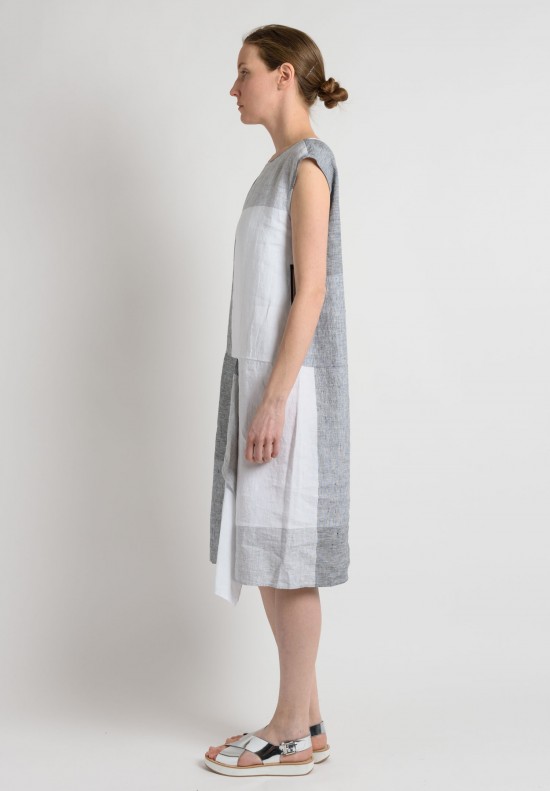 Oska Linen Sleeveless Dress in Dark Grey	